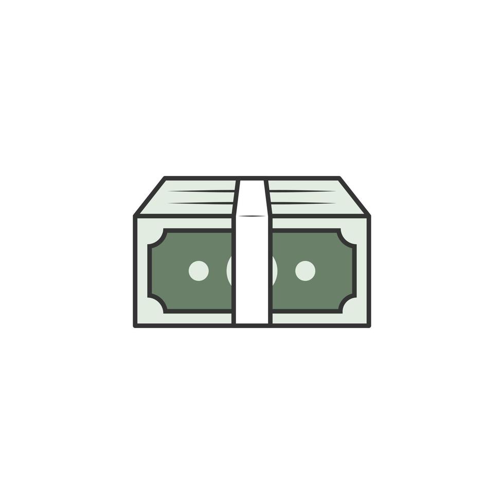 ícone dos desenhos animados de pacotes de dinheiro flutuante vetor