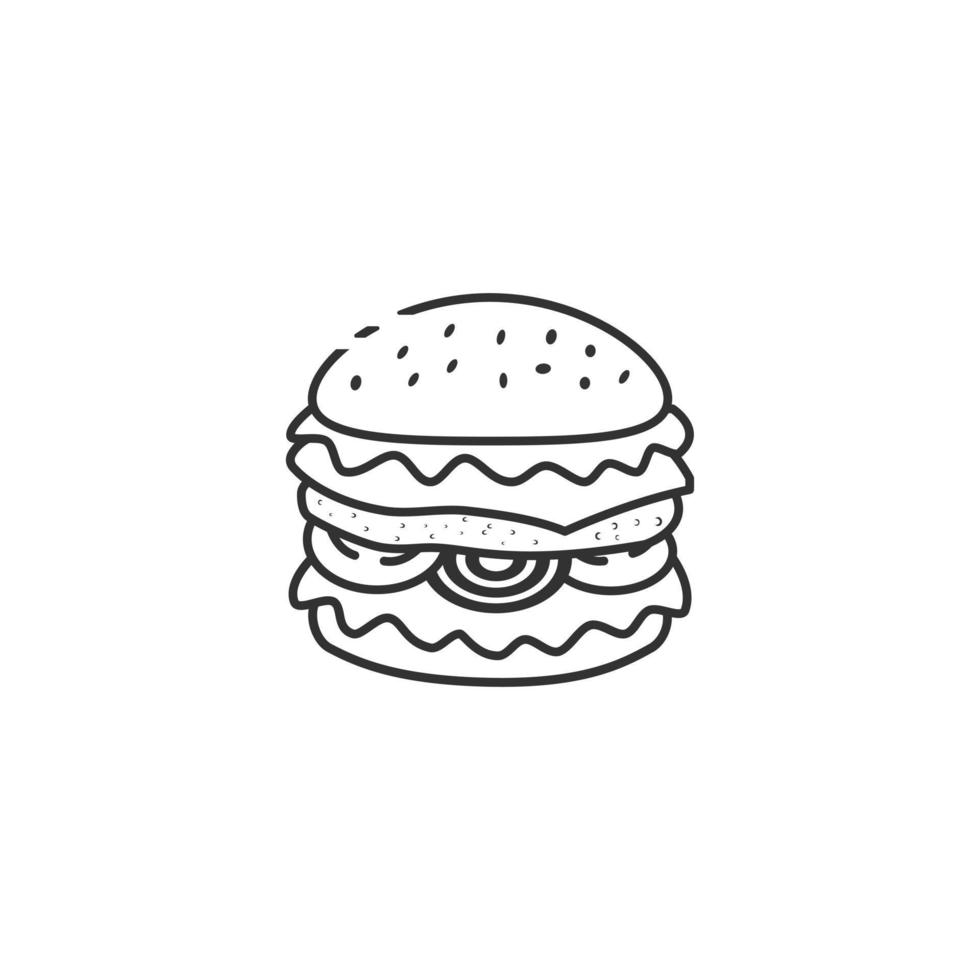 ícone de contorno da ilustração vetorial de hambúrguer vetor