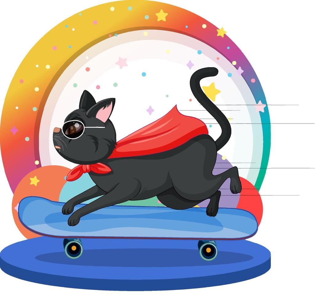 personagem de desenho animado de gato super-herói vetor