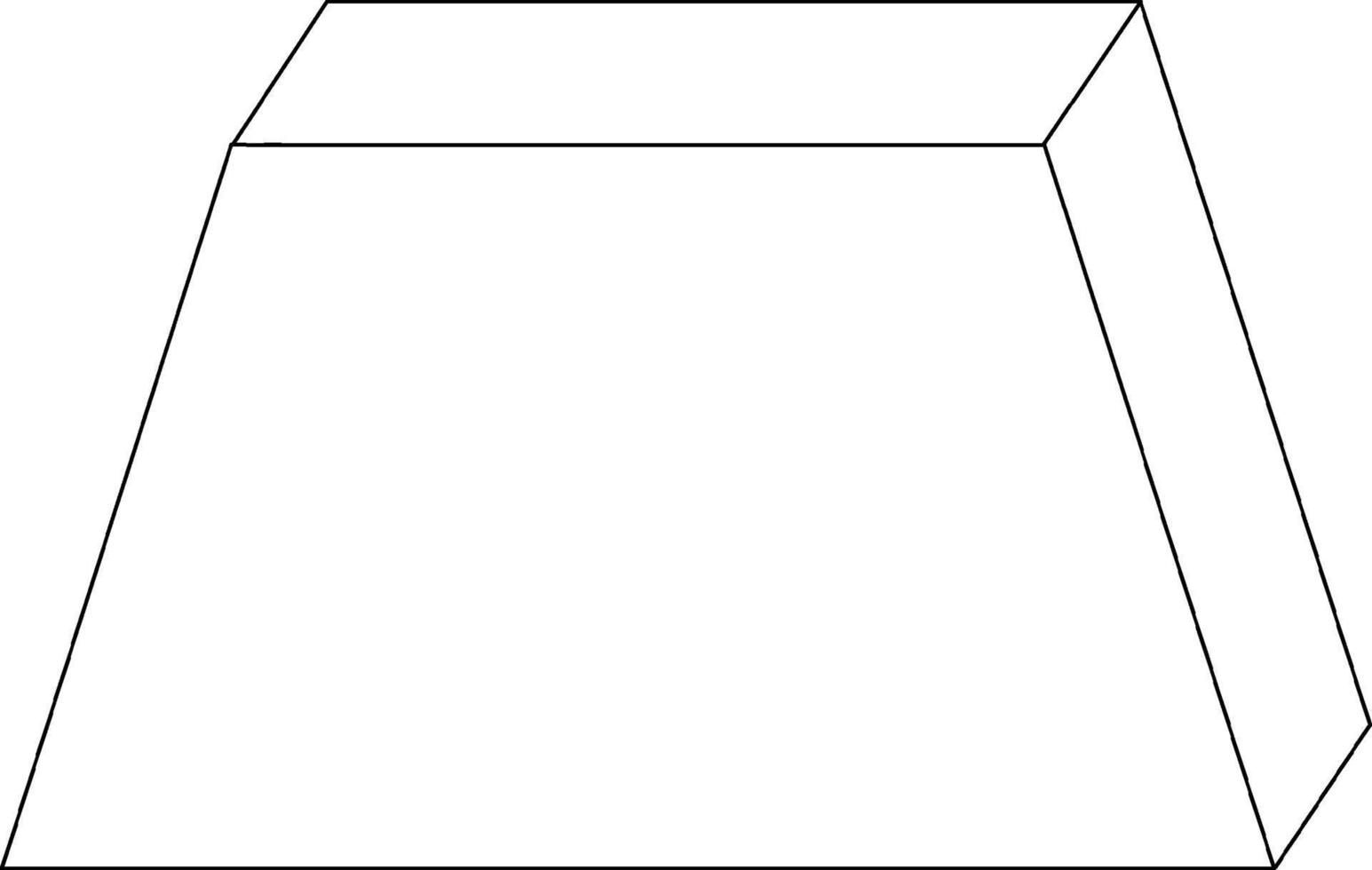 personagem de doodle preto e branco de forma trapezoidal vetor
