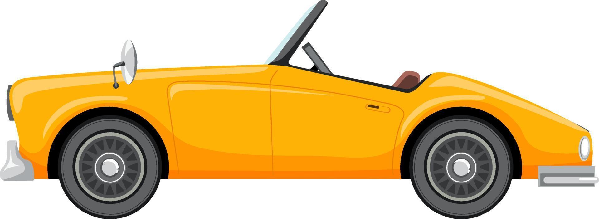 carro amarelo clássico em estilo cartoon vetor