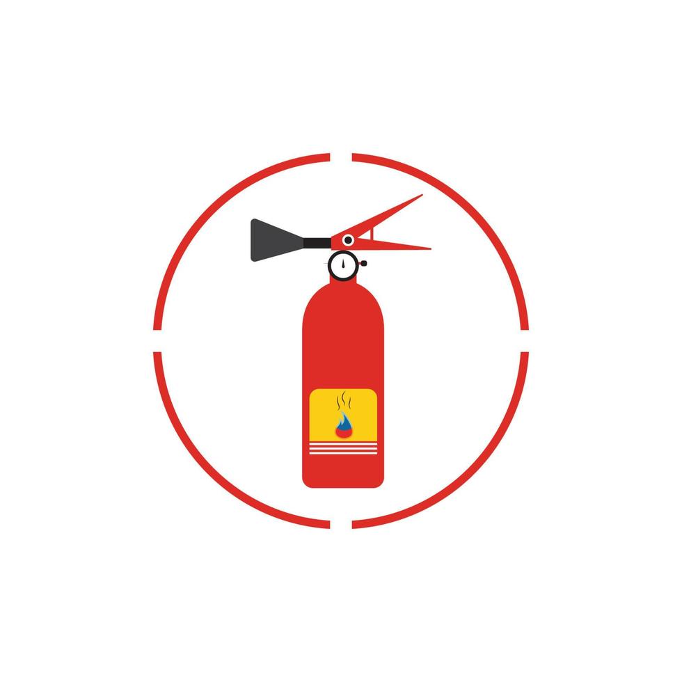 ícone de extintor de incêndio, equipamento de proteção, sinal de emergência, símbolo de segurança vetor