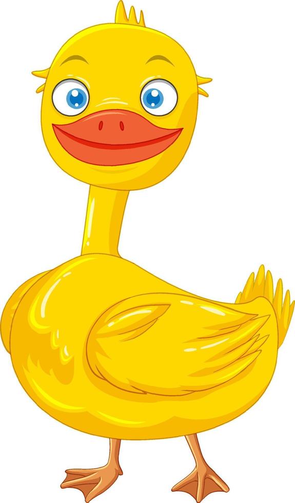 pato amarelo com cara de feliz vetor