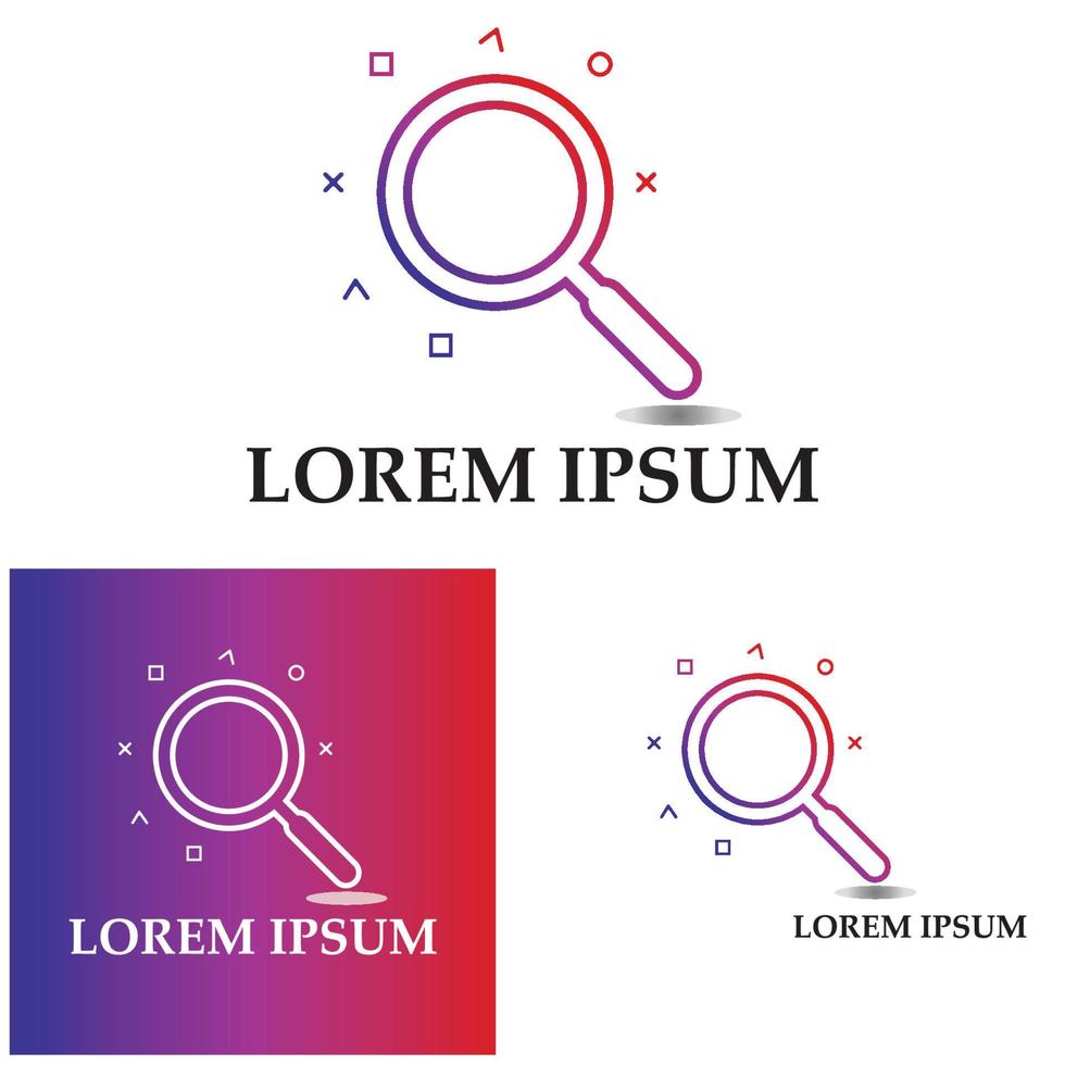 fundo de design de ícone de logotipo de vetor de pesquisa