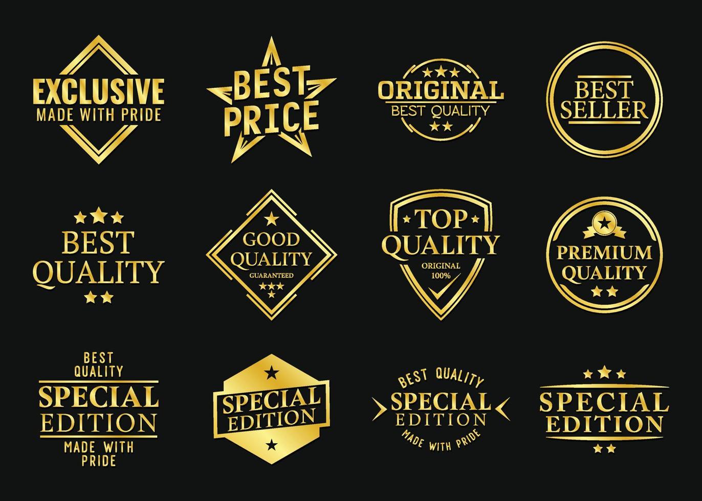 coleção de emblemas de etiqueta vintage de negócios e marketing vetor