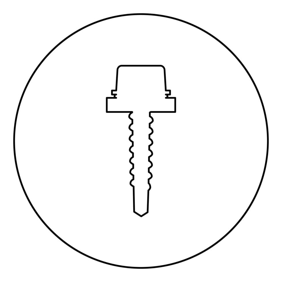 montagem de parafuso de telhado de metal perfilado ícone de chapa ondulada em círculo contorno redondo ilustração vetorial de cor preta imagem de estilo plano vetor