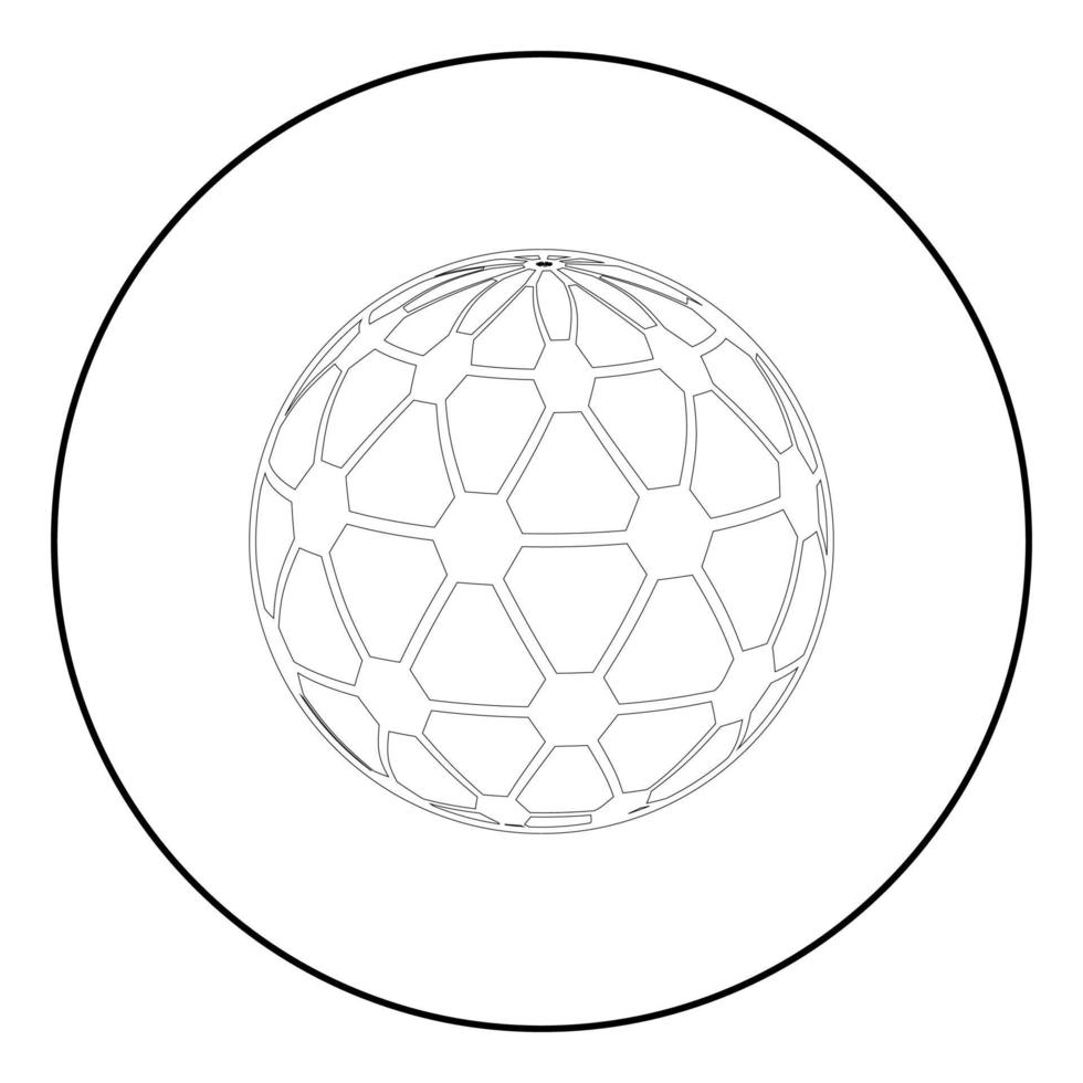 conceito de mundo global com pontos de conexão de rede idéia esfera de negócios sentido ícone em círculo redondo contorno ilustração vetorial de cor preta imagem de estilo plano vetor