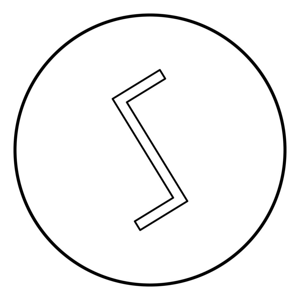 sowull runa sol sol símbolo ícone contorno vetor de cor preta em círculo redondo ilustração imagem de estilo plano
