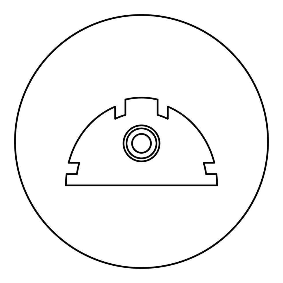 capacete para ícone de capacete de segurança de construção em círculo redondo ilustração vetorial de cor preta imagem de estilo de contorno sólido vetor