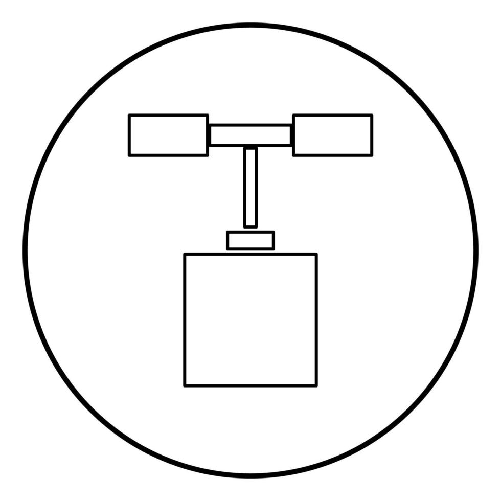 cor preta do ícone do detonador no círculo redondo vetor