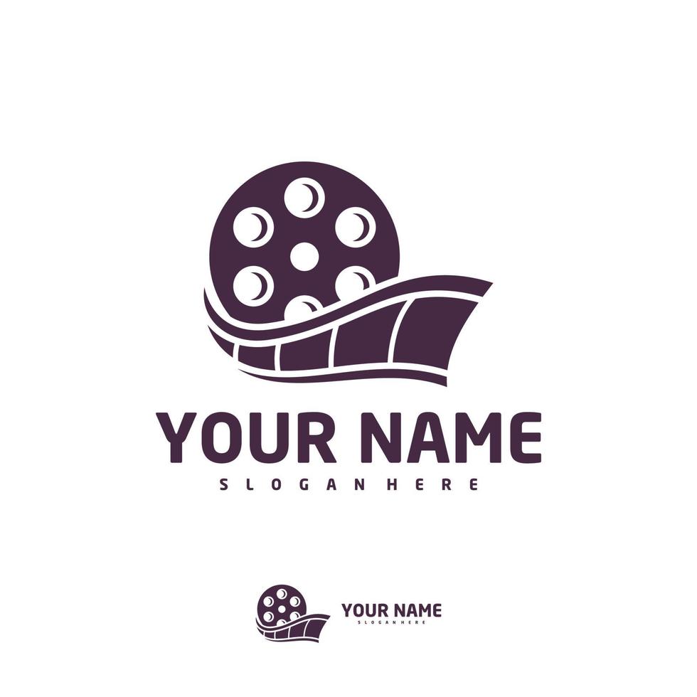 modelo de vetor de logotipo de cinema, conceitos de design de logotipo de cinema de tira de filme criativo