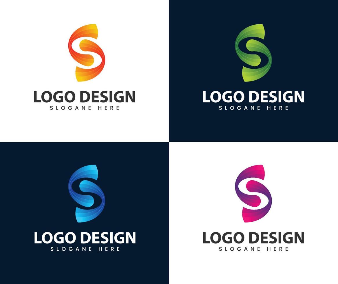 design de logotipo abstrato moderno colorido s vetor