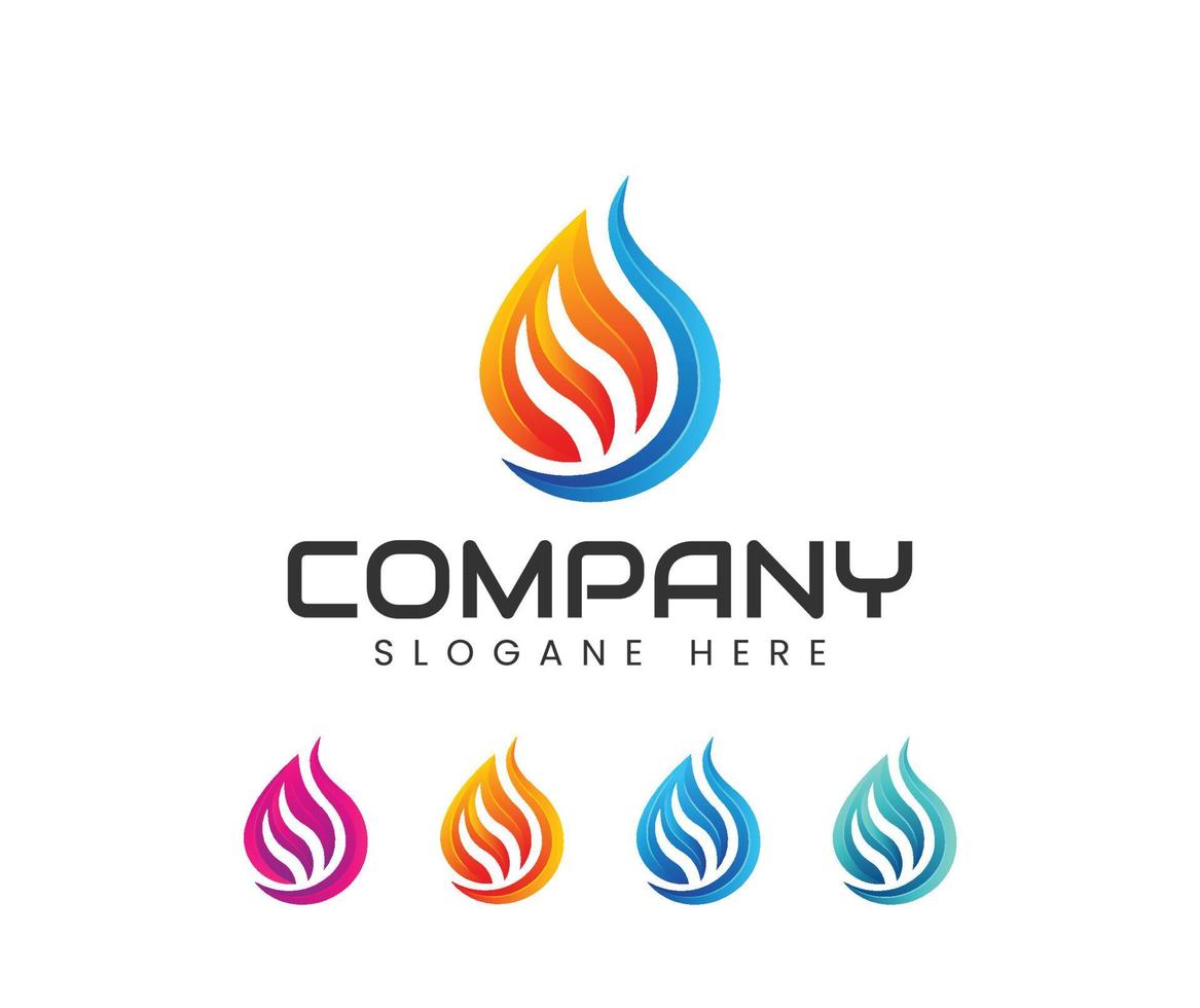 gota de vetor de design de logotipo de chama de fogo