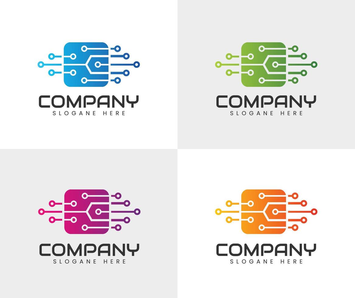 design de logotipo de tecnologia vetor