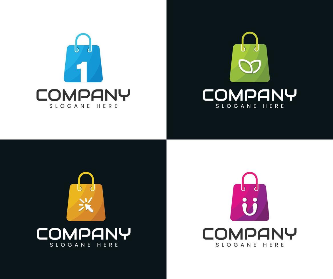 coleção de design de logotipo de compras vetor