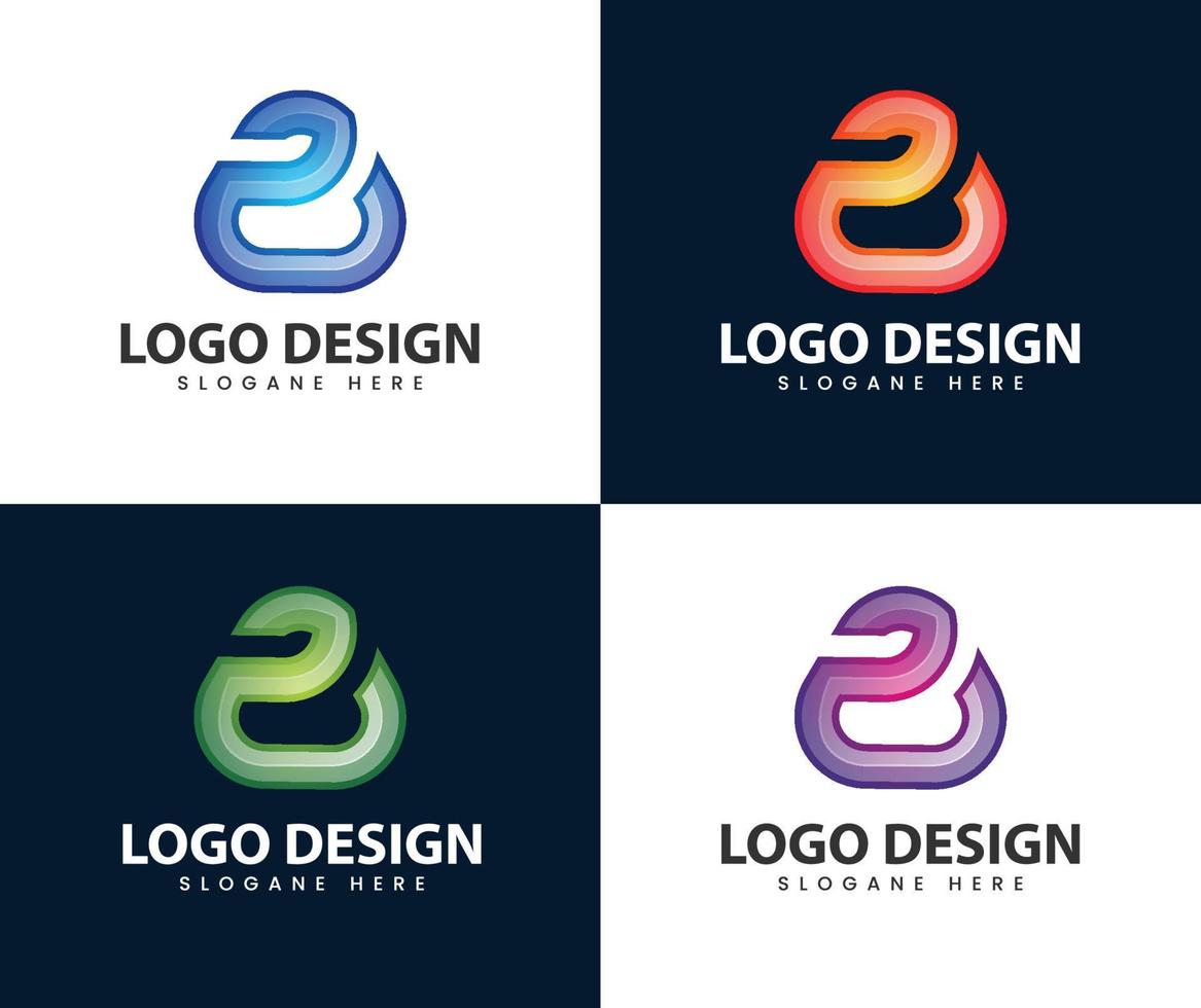 design de logotipo de letra e de reprodução de mídia de triângulo abstrato vetor
