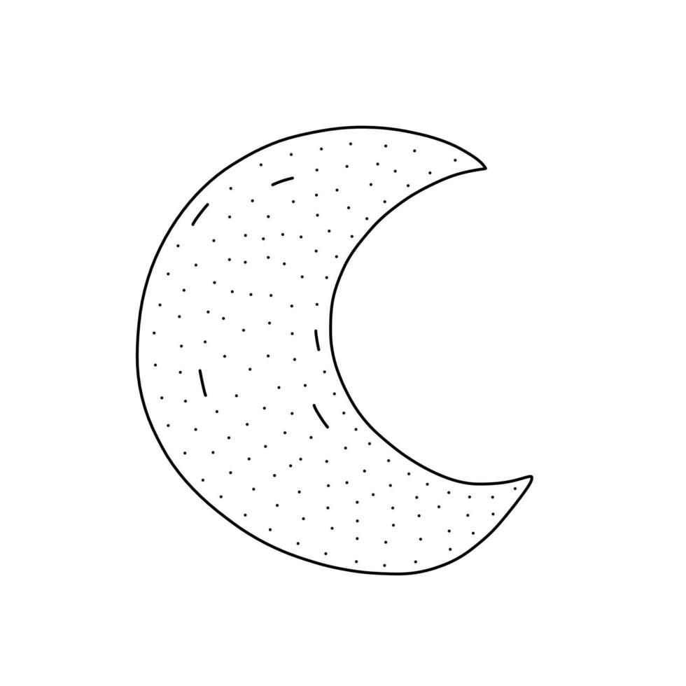 ilustração vetorial desenhada à mão da lua em estilo doodle. ilustração fofa de um sputnik de terra em um fundo branco. vetor