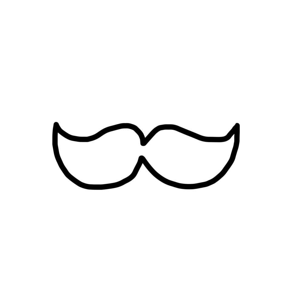 bigode pão homem masculino dia de patrick doodle de linha orgânica desenhada à mão vetor