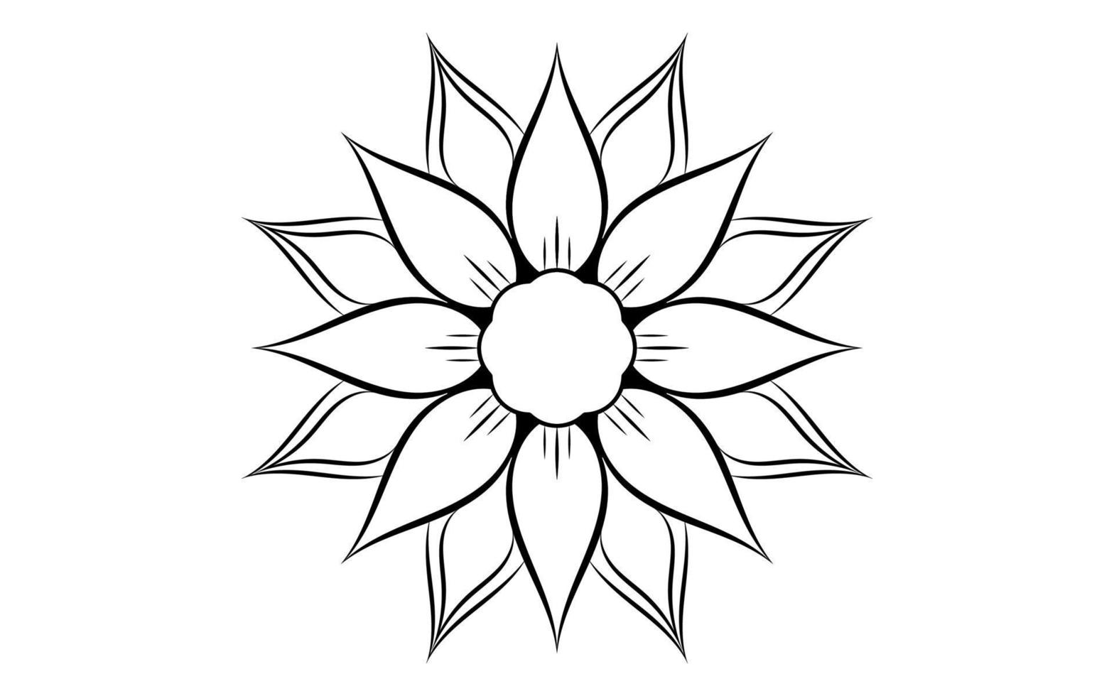 vetor de ícone de flor isolado no fundo branco, ilustração de ícone de flor desenhada à mão, modelo de logotipo de ícone floral, ícone natural de símbolo