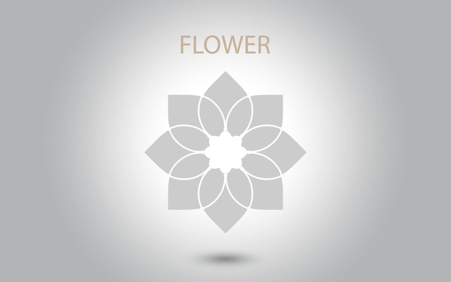 vetor de ícone de flor isolado no fundo branco, ilustração de ícone de flor desenhada à mão, modelo de logotipo floral, ícone natural de símbolo