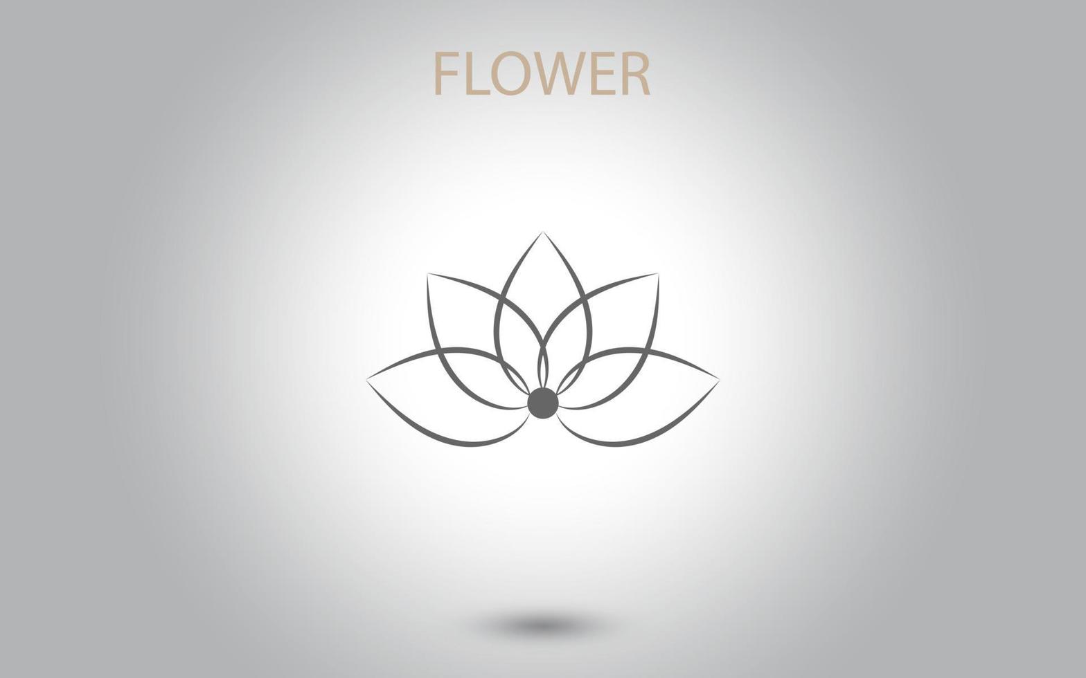 vetor de ícone de flor isolado no fundo branco, ilustração de ícone de flor desenhada à mão, modelo de logotipo floral, ícone natural de símbolo