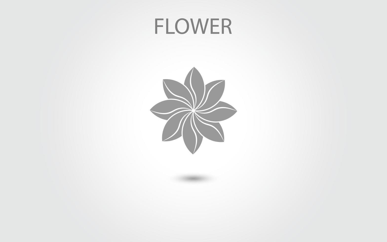 vetor de ícone de flor isolado no fundo branco, ilustração de ícone de flor desenhada à mão, modelo de logotipo floral, ícone natural de símbolo