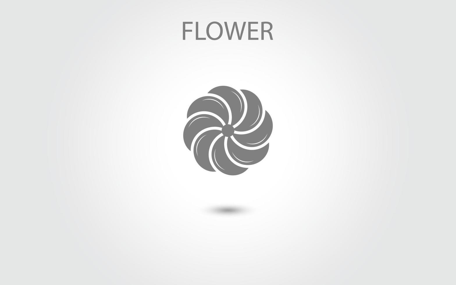 vetor de ícone de flor isolado no fundo branco, ilustração de ícone de flor desenhada à mão, modelo de logotipo floral, ícone natural de símbolo