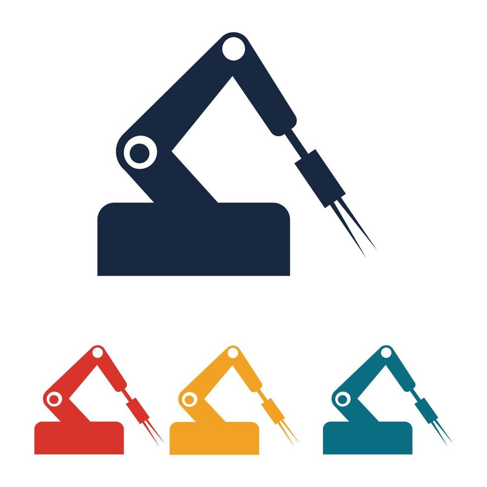 logotipo de vetor de braço robótico