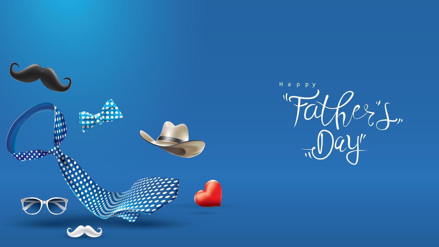 cartão de feliz dia dos pais, design de banner com letras, tipografia em estilo tridimensional vetor