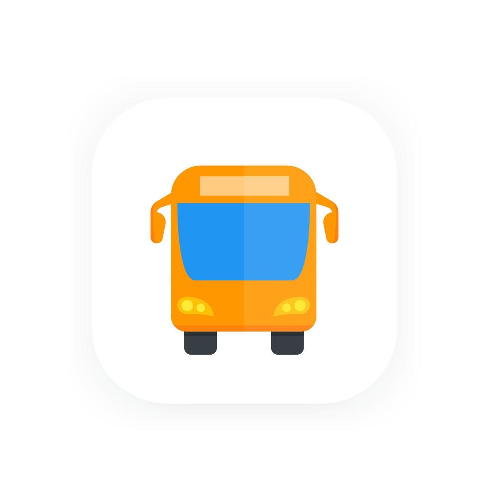 ícone de ônibus, vista frontal, estilo simples, ilustração vetorial vetor