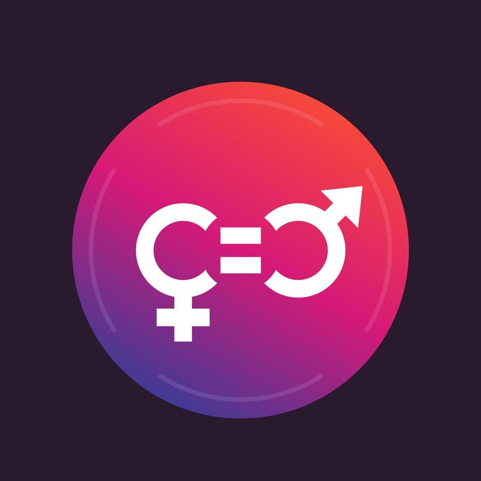 ícone de equidade de gênero, símbolo vetorial vetor