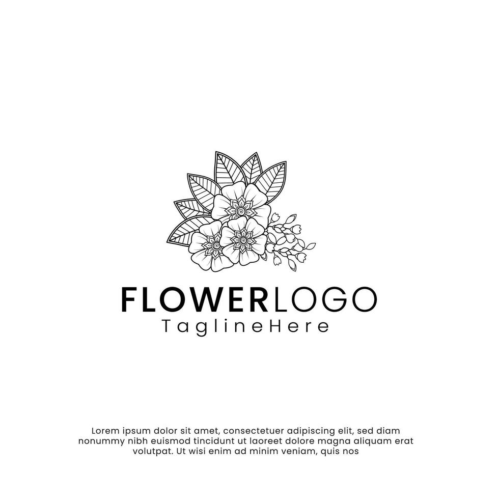 logotipo de flor de beleza de arte de linha. design de logotipo de inspiração. ilustração em vetor modelo. isolado no fundo branco