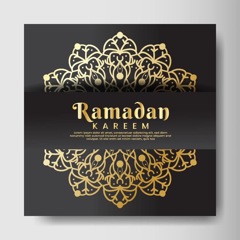 Ramadhan Kareem com fundo de mandala. design para sua data, cartão postal, banner, logotipo. vetor