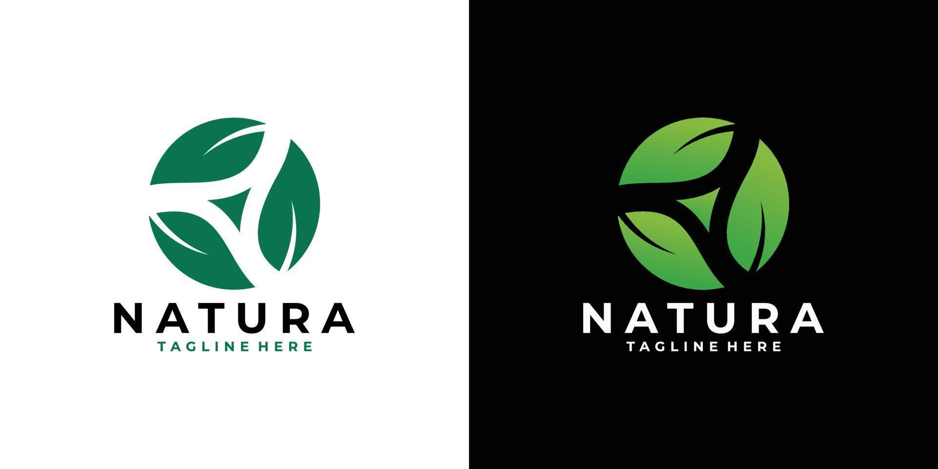 vetor de ícone de logotipo de folha de natureza isolado