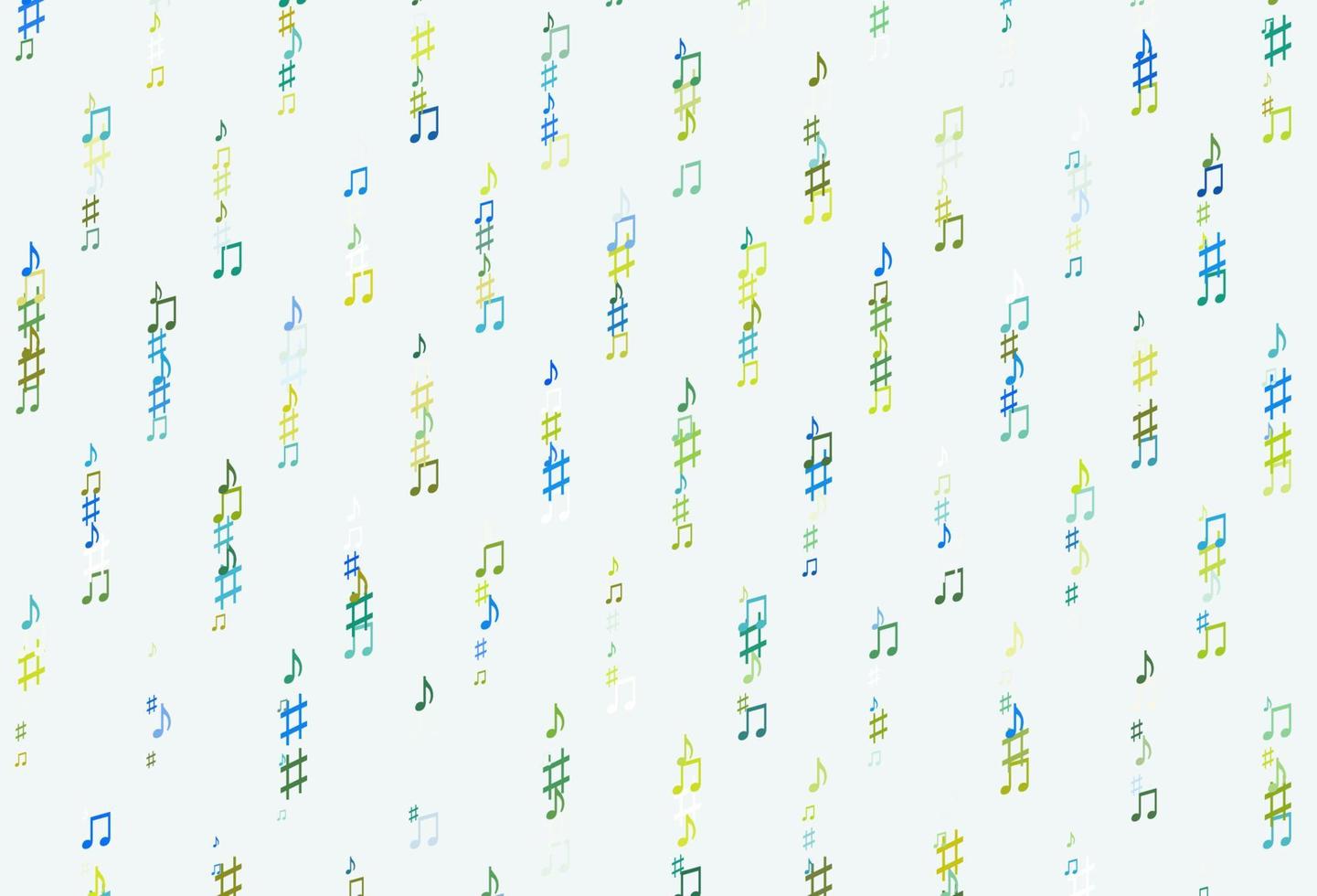 pano de fundo vector azul claro, amarelo com notas musicais.