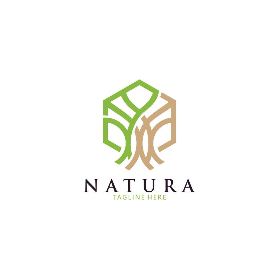 natureza abstrata árvore logotipo ícone vetor isolado