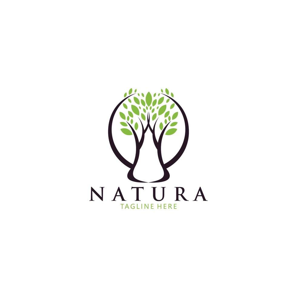 natureza abstrata árvore logotipo ícone vetor isolado