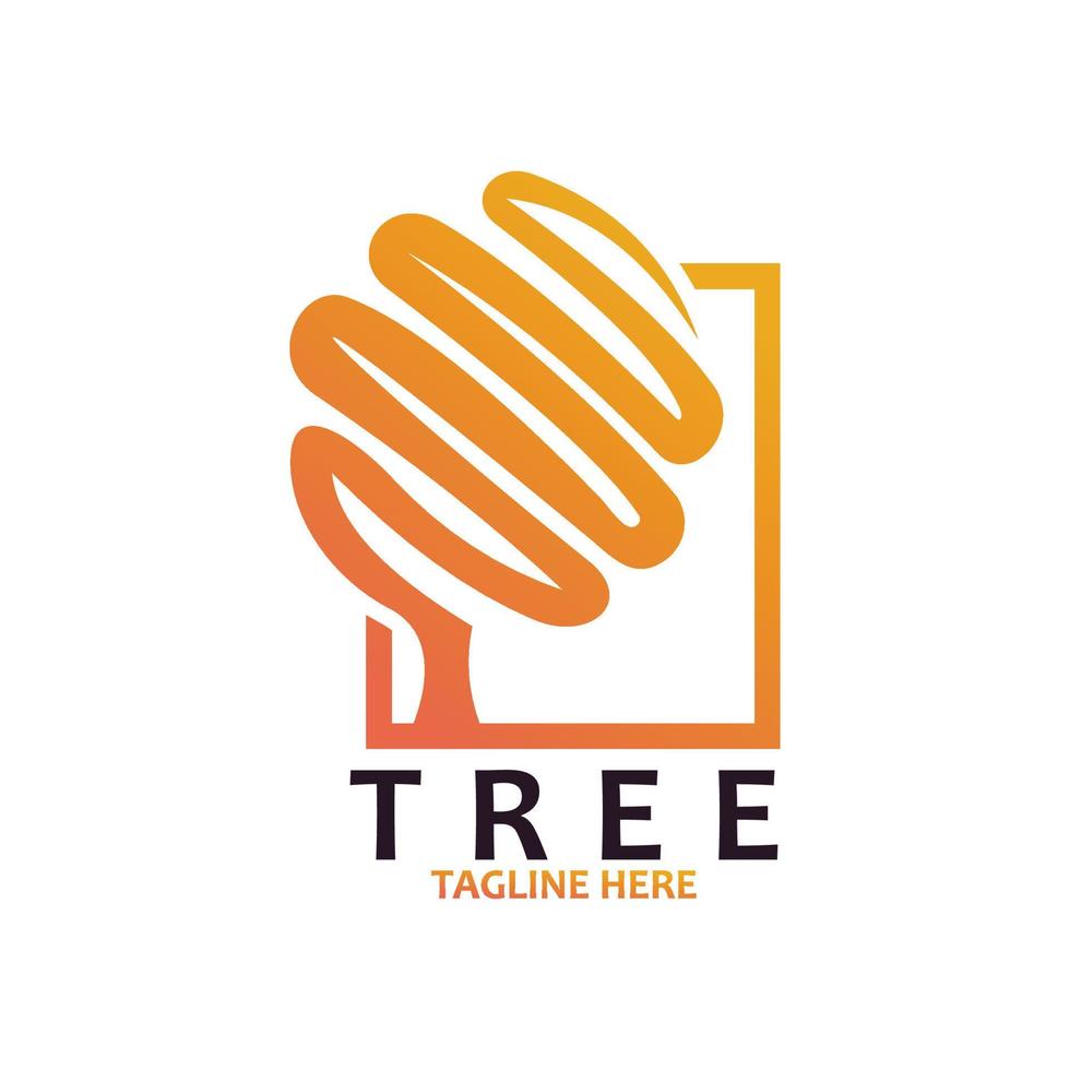 vetor de ícone de logotipo de árvore abstrata isolado