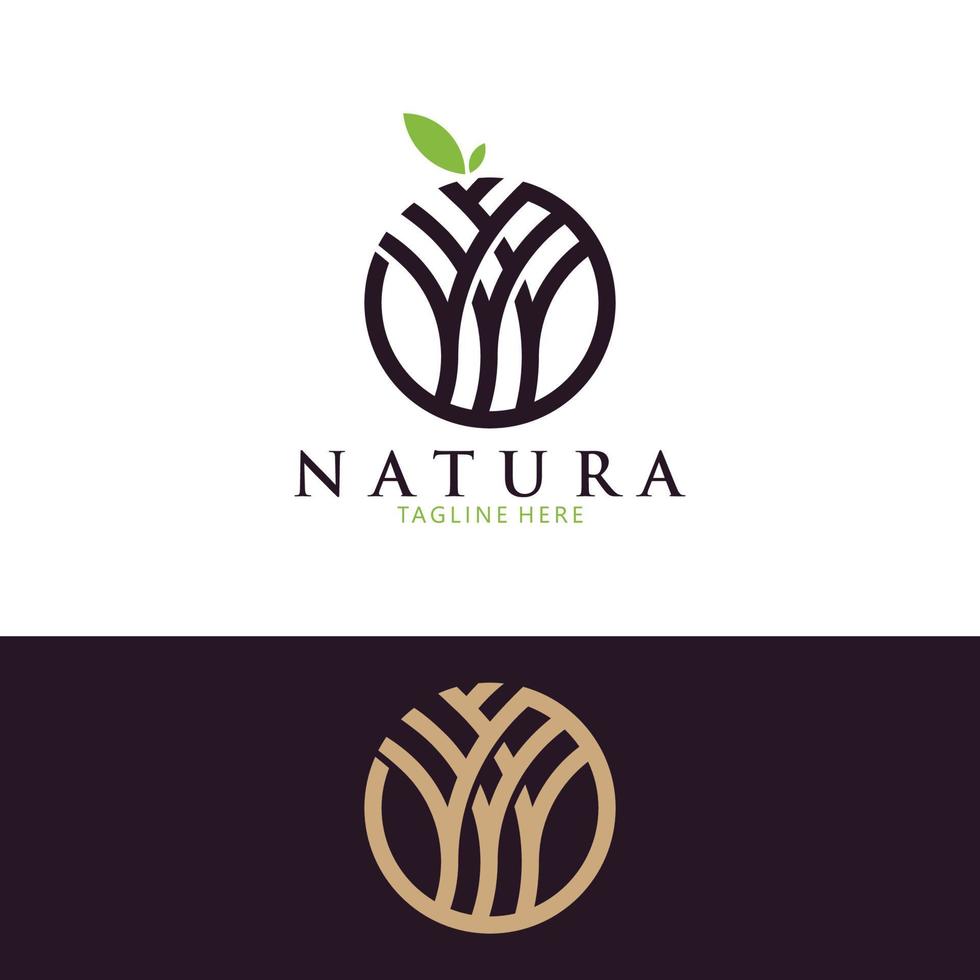 natureza abstrata árvore logotipo ícone vetor isolado