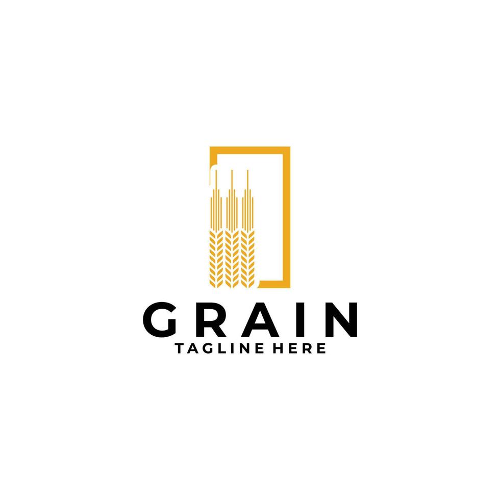 vetor de ícone de logotipo de grão de trigo isolado