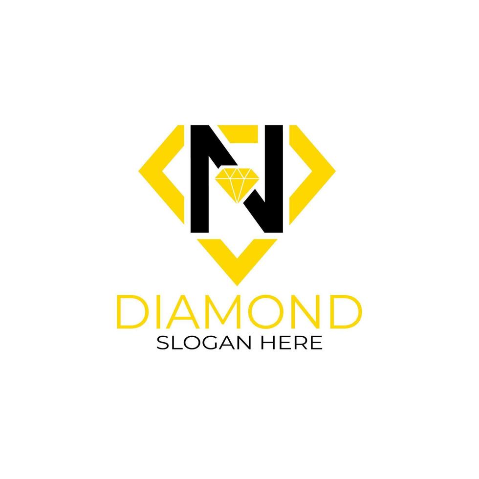 design de logotipo de diamante letra n. conceito de design, logotipos, logotipo, modelo de diamante de logotipo vetor