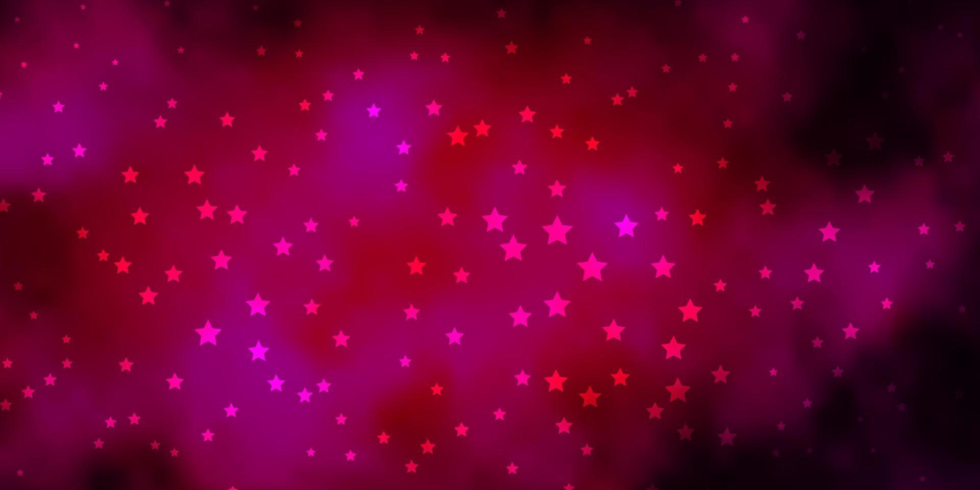 padrão de vetor rosa escuro com estrelas abstratas.