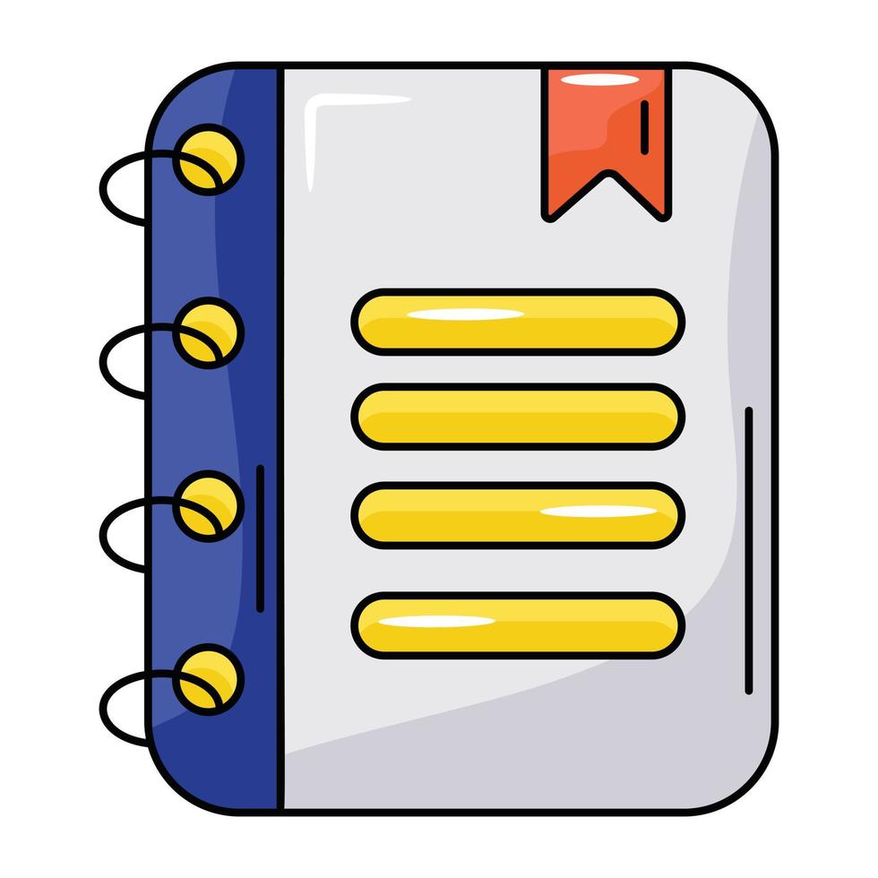 design de ícone plano premium do diário vetor
