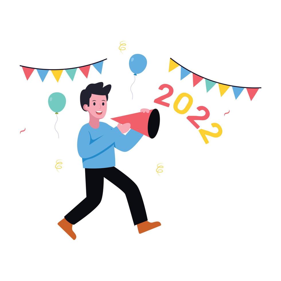 uma ilustração plana escalável de celebração de festa vetor