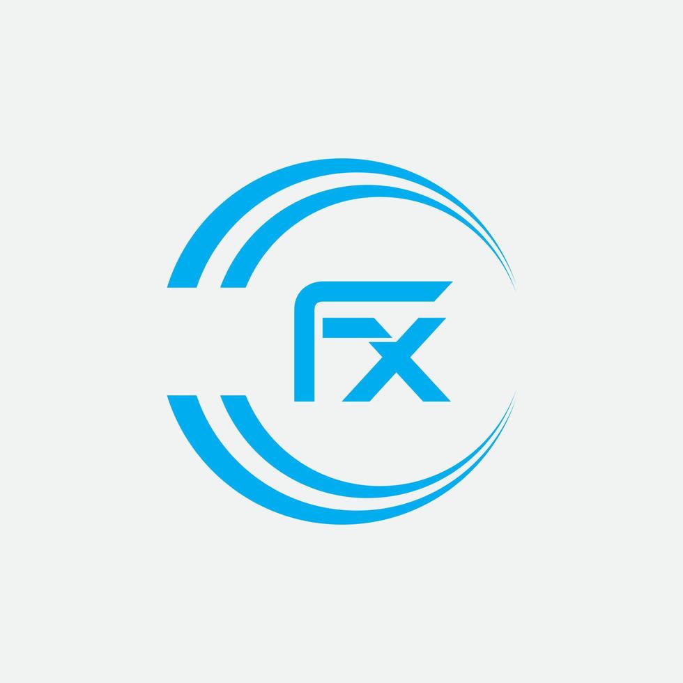 design de logotipo de letra fx vetor