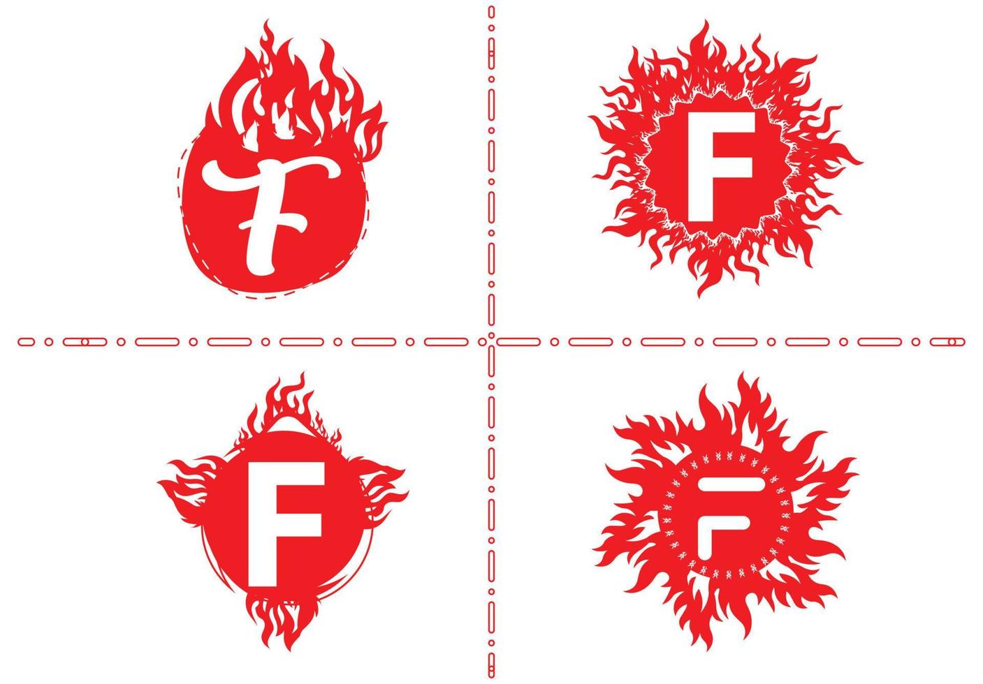 logotipo da letra f fogo e modelo de design de ícone vetor