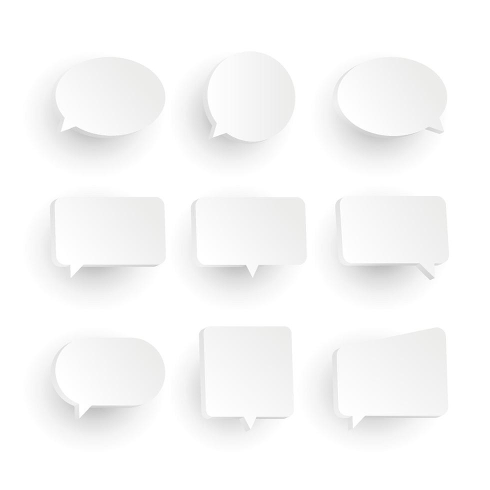conjunto de vetores de ícone de bolha de bate-papo 3D