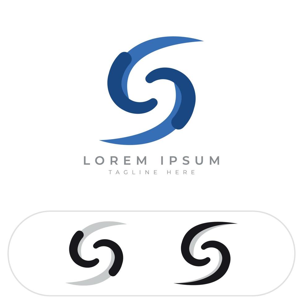 design de logotipo de monograma de marca de logotipo de letra s vetor