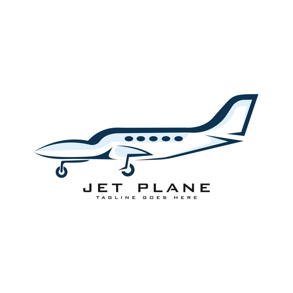 modelo de design de logotipo de avião a jato vetor