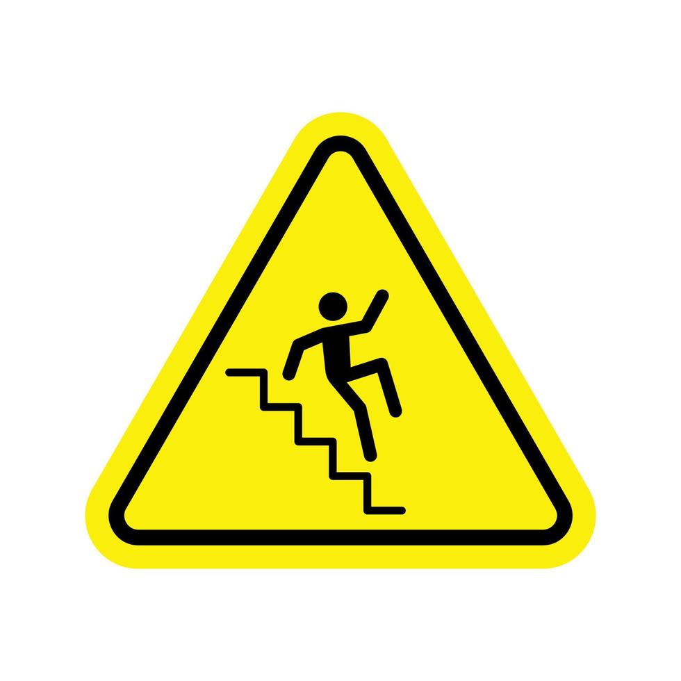 sinal de vetor de aviso de escadas escorregadias